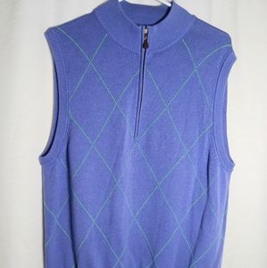 Donald Ross Men's Golf Large Sweater Vest Mock Neck Quarter Zip Knit Activewear